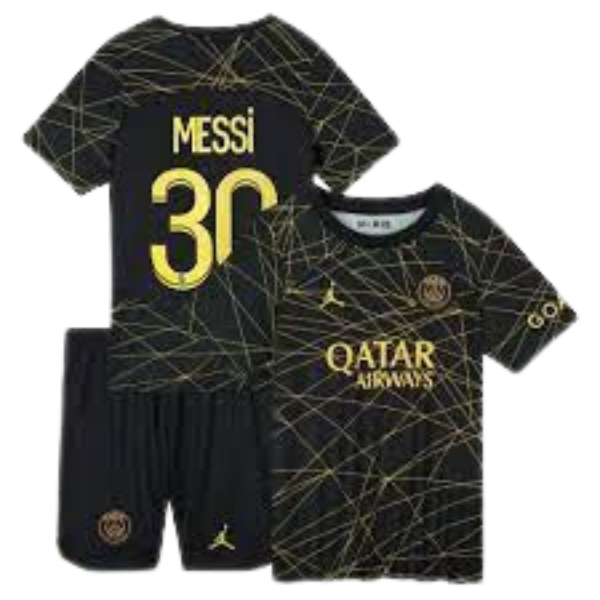 Messi Paris Saint Germain Fourth Kids Kit 2022/2023