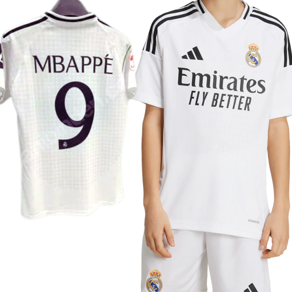 Mbappé Real Madrid Home kids kit 2024/2025